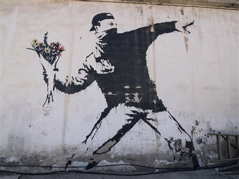 banksy art flower thrower