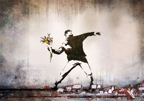 banksy flower thrower original