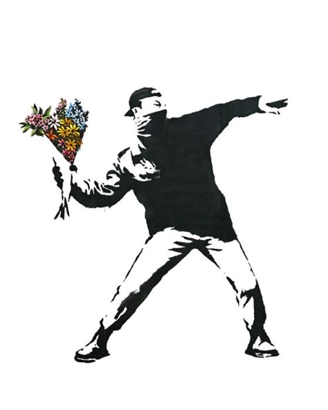 banksy flower thrower print