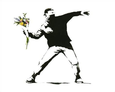 banksy graffiti flower thrower