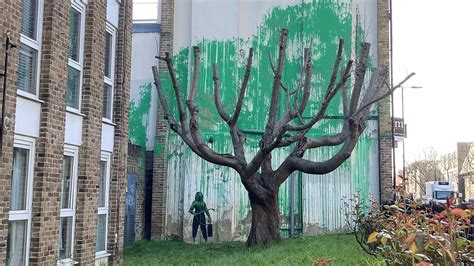 banksy tree mural