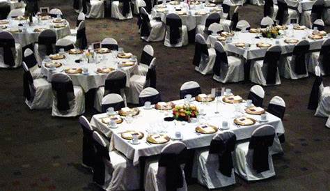 Banquet Round Table Setup Large Room Set Up For A , s — Stock
