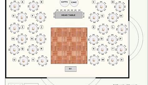 Banquet Table Layout Template Reception Round Seating Chart Wedding