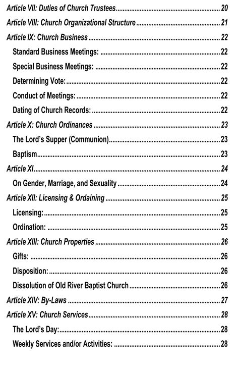Baptist Church Rules And Regulations
