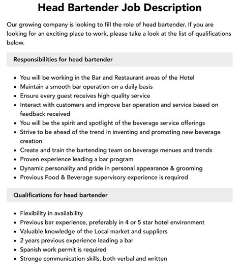 Bar Bender Job Description