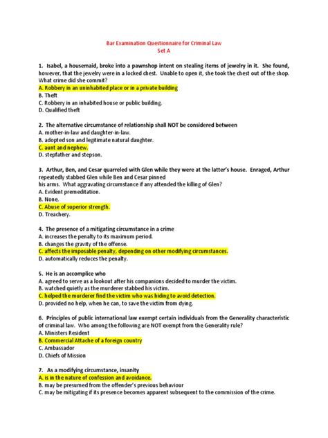 bar exam example questions pdf