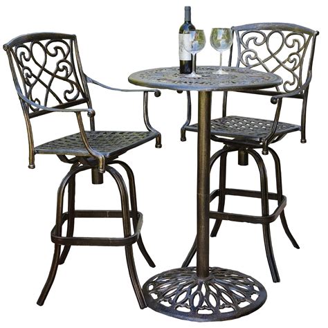 Arbor Bar Height Patio Dining Set Seats 2 or 4 Outdoor Bistro Sets