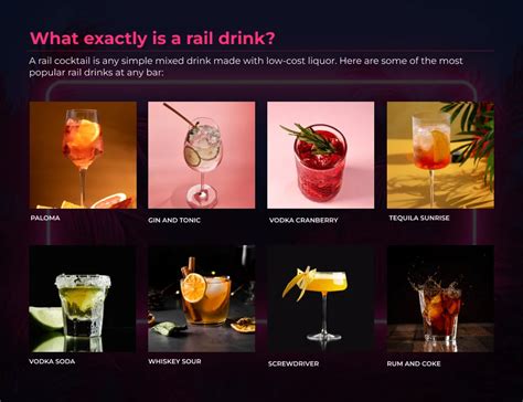 Bar Rail Drinks List