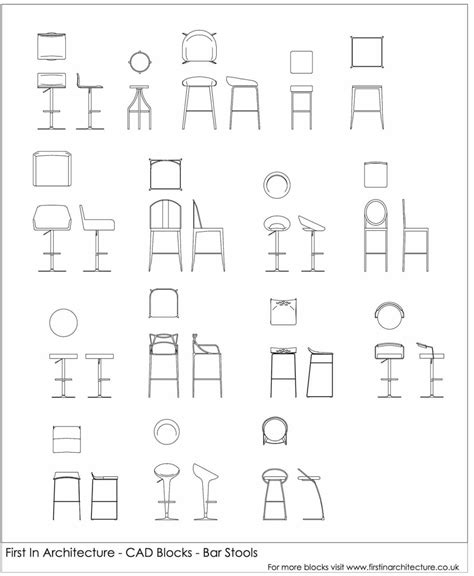 Bar Stool Cad Block Plan