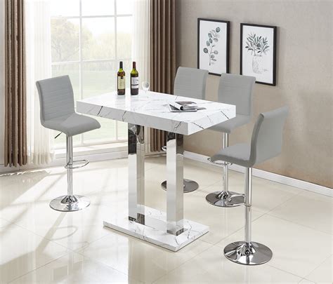 Bar Table And Stools Marble