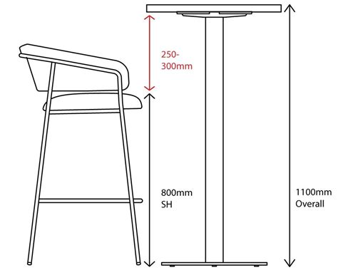 Bar Table Chair Size