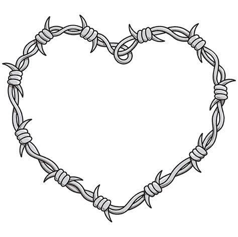 barb wire heart drawing