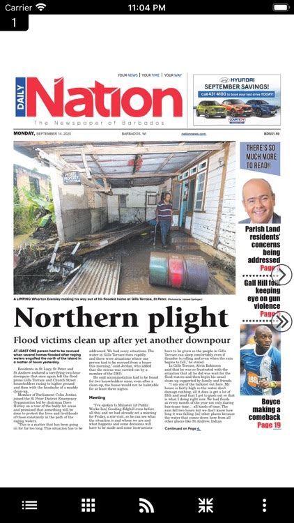 barbados nation newspaper today's weather