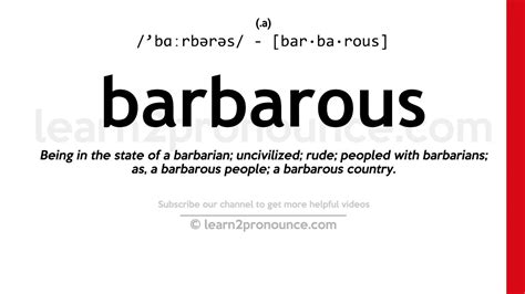 barbarous definition and synonyms