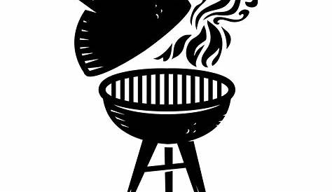 Barbecue grill logo on black background Royalty Free Vector