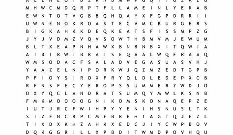 Original and fun BBQ party word search puzzle...