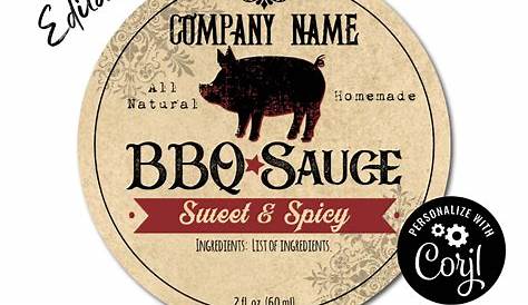 BBQ Sauce Bottle Labels Print Custom Labels Wizard Labels