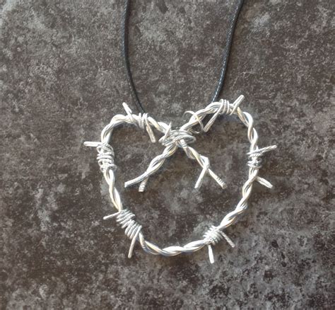 barbed wire heart pendant