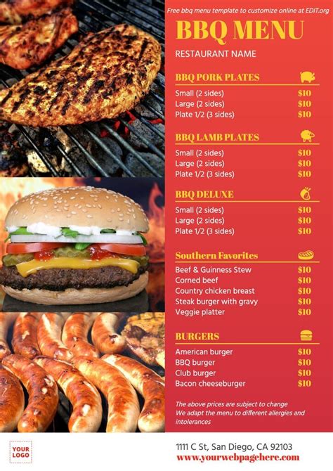 Barbeque Grill Menu Price