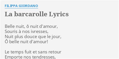 barcarolle lyrics french