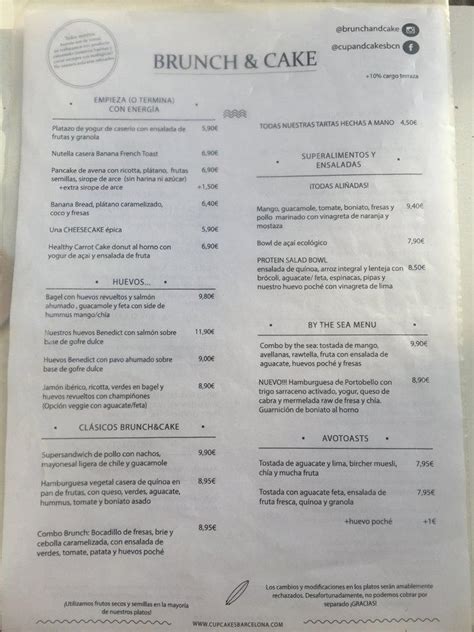 barcelona brunch menu