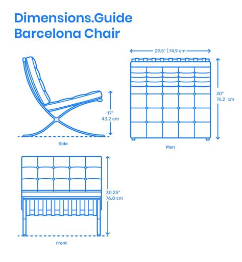barcelona chair cushion dimensions