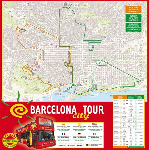 barcelona open top bus map