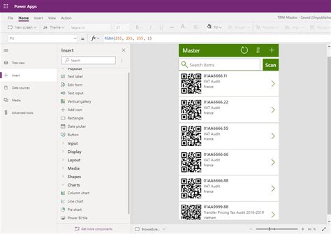 barcode reader in power apps