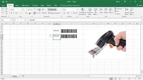 barcode scanner microsoft excel