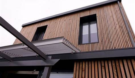 Ossature métallique pour bardage bois sur façade agence