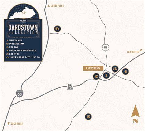 bardstown ky distilleries map