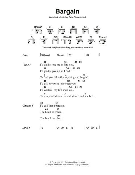Bargain Guitar Chords