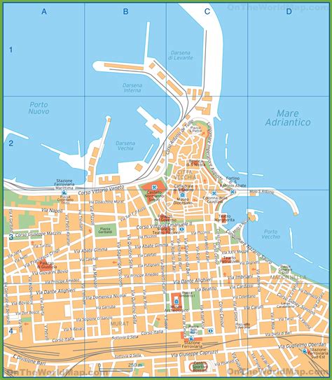 bari on map of italy