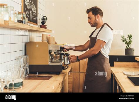 Barista making coffee