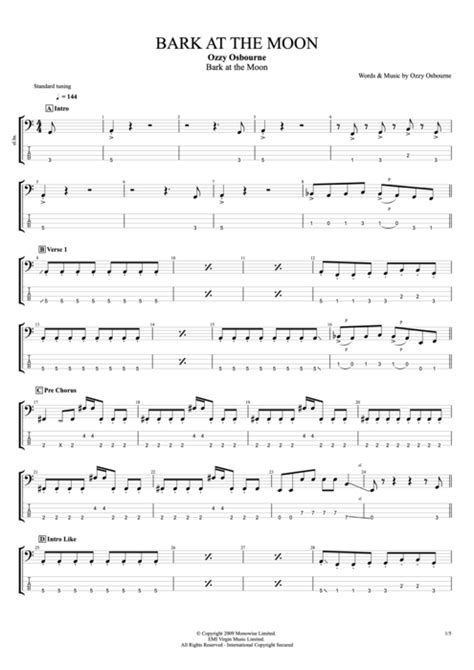 Bark At The Moon Correct Tab