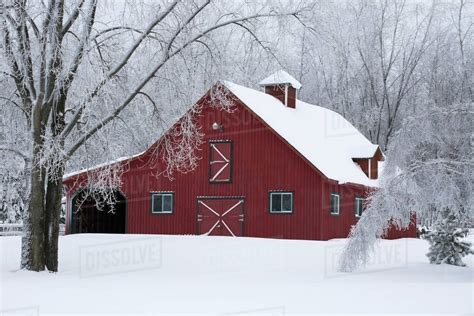 barn in the snow