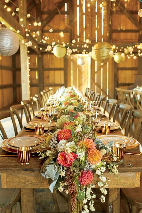Barn Wedding Table Decor Ideas