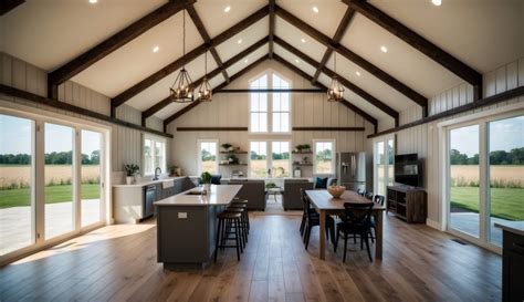 Open floor plan in a barndominium