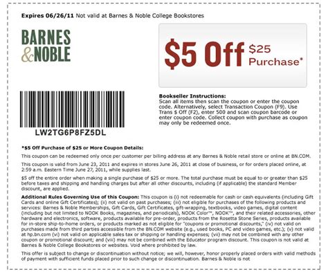 Barnes And Noble Coupon Membership