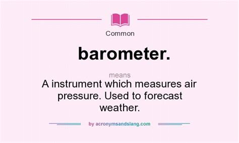 Barometer Definition Slang