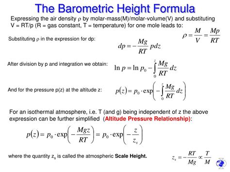 Barometric Formula Atmospheric Density