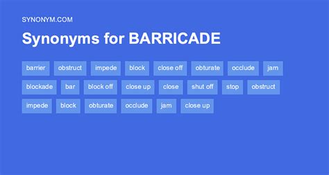 barricade synonym and antonym