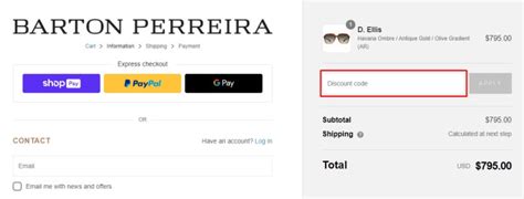 Barton Perreira Discount Code
