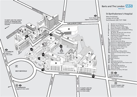 barts hospital london map