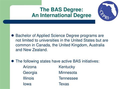 Bas Degree Information