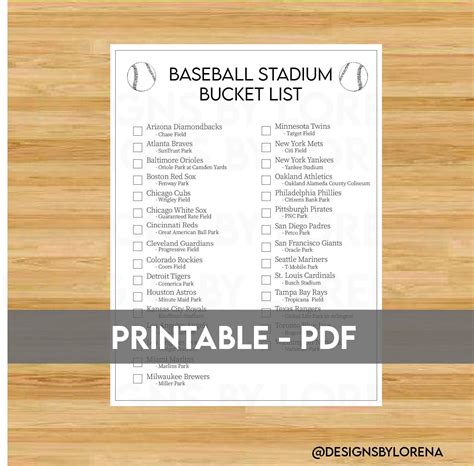 Baseball Bucket List