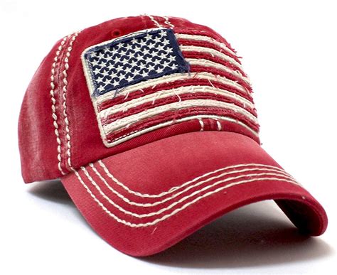 baseball cap with american flag patch