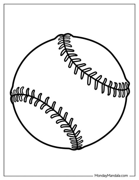 Baseball Drawing To Colour