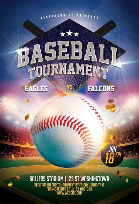 Baseball Fundraiser Flyer Template Professional Design Template