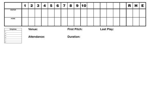 baseball inning score sheet